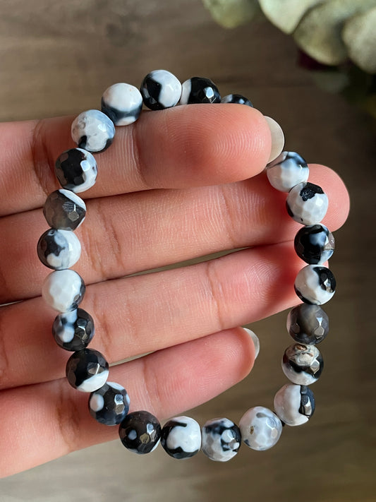 Orca Agate Faceted Bracelet