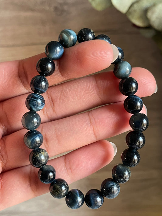 Blue Tiger Eye Bracelet | 8mm | عين النمر الازرق