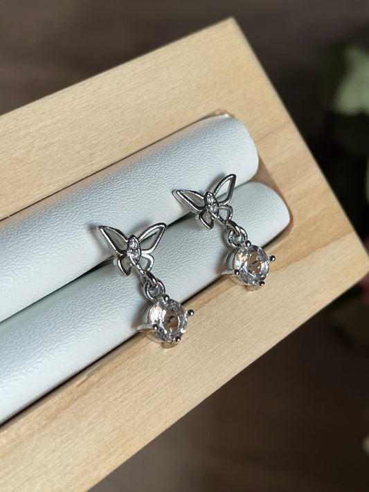 Clear Quartz Butterfly Earring | كلير كوارتز