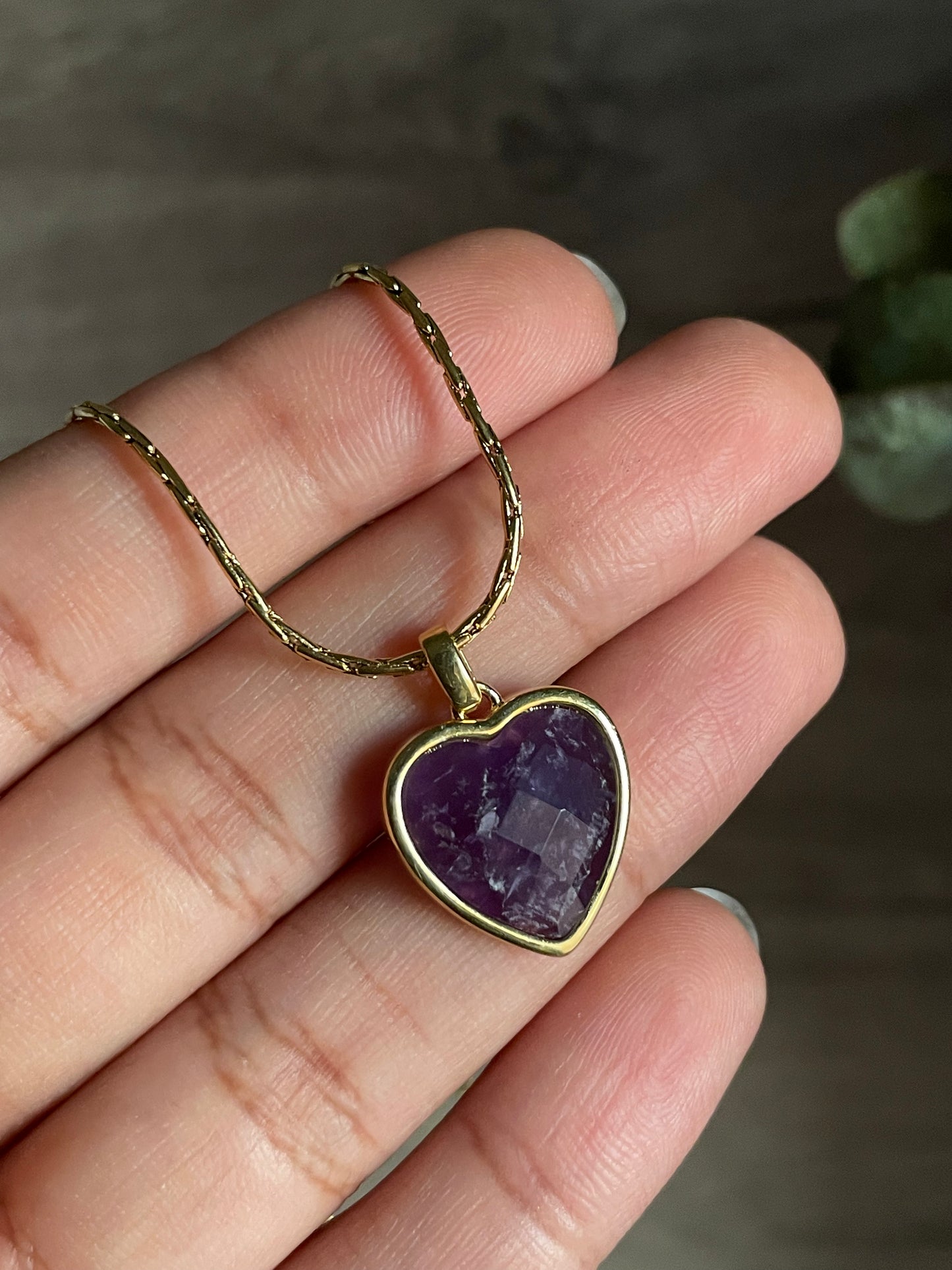 Amethyst Heart Necklace | الجمشت