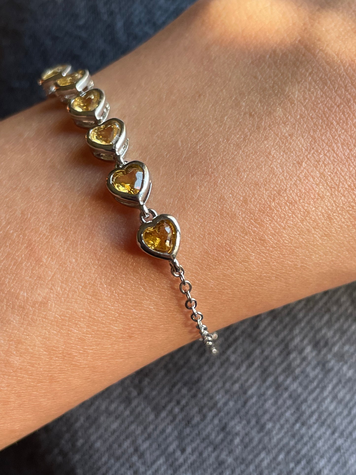 Citrine Heart Chain Bracelet | سيترين