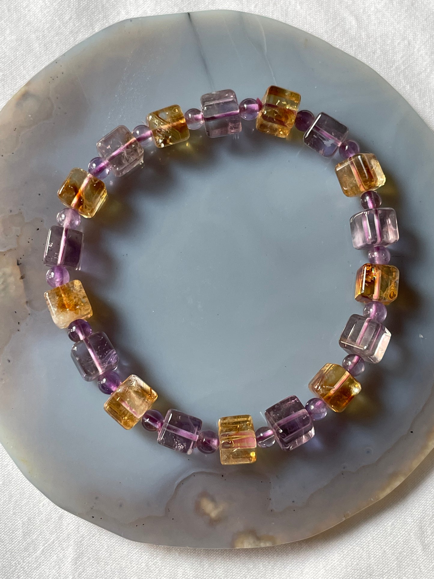 Amethyst and Citrine Bracelet