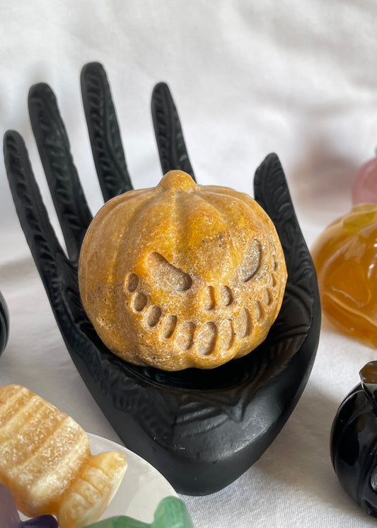 Orange Aventurine Halloween Pumpkin Head