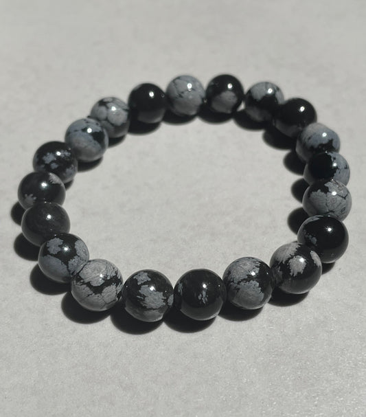 Snowflake Obsidian Bracelet | 8mm | سنوفليك اوبسيديان - السبج