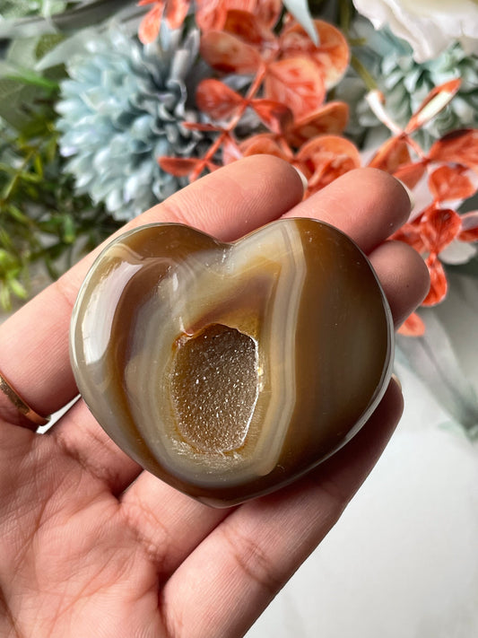 Druzy Agate Heart | حجر العقيق