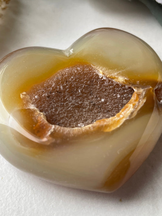 Druzy Agate Heart | حجر العقيق