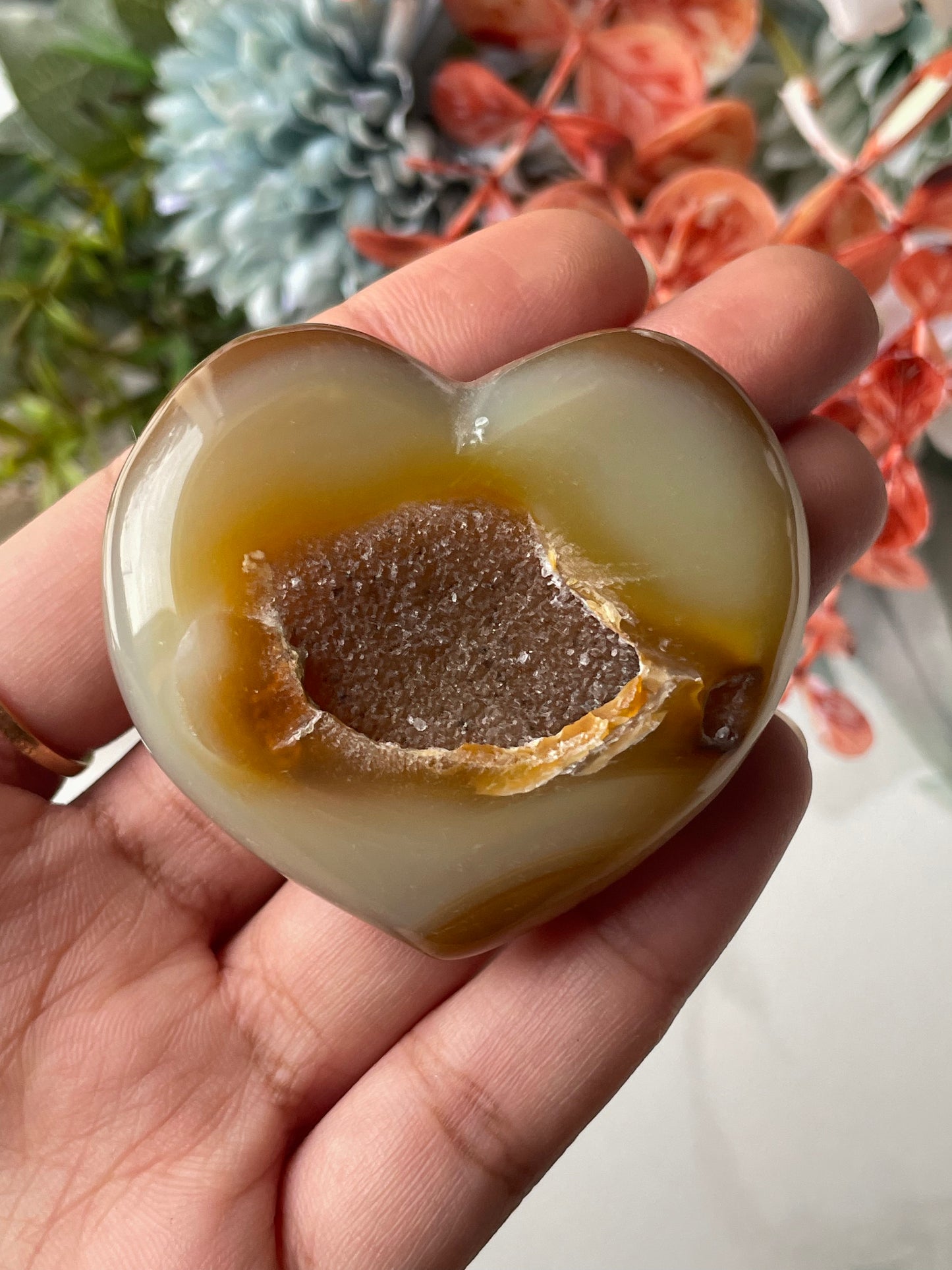Druzy Agate Heart | حجر العقيق