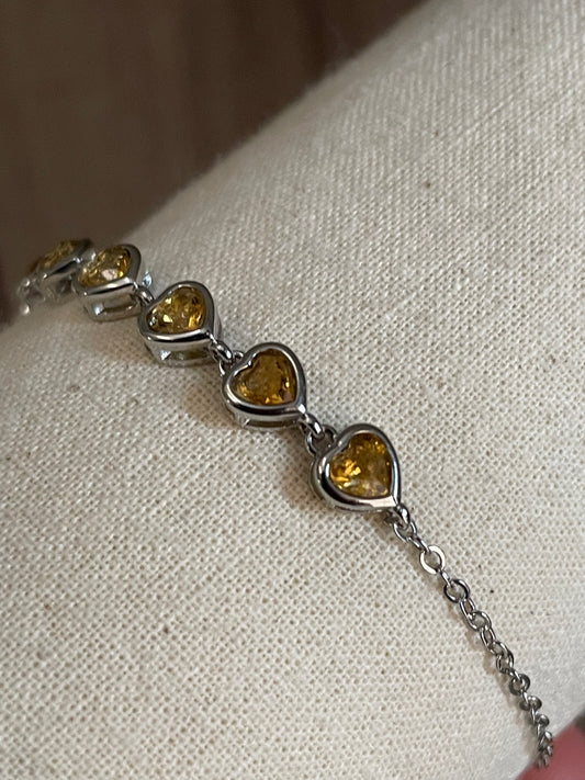 Citrine Heart Chain Bracelet | سيترين