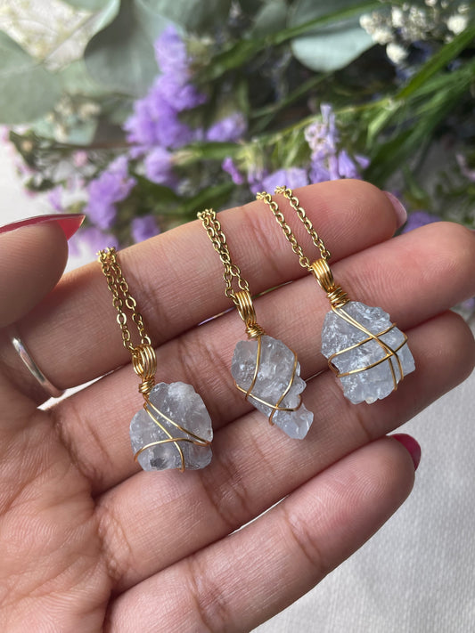 Raw Celestite Necklace | السيليستيت