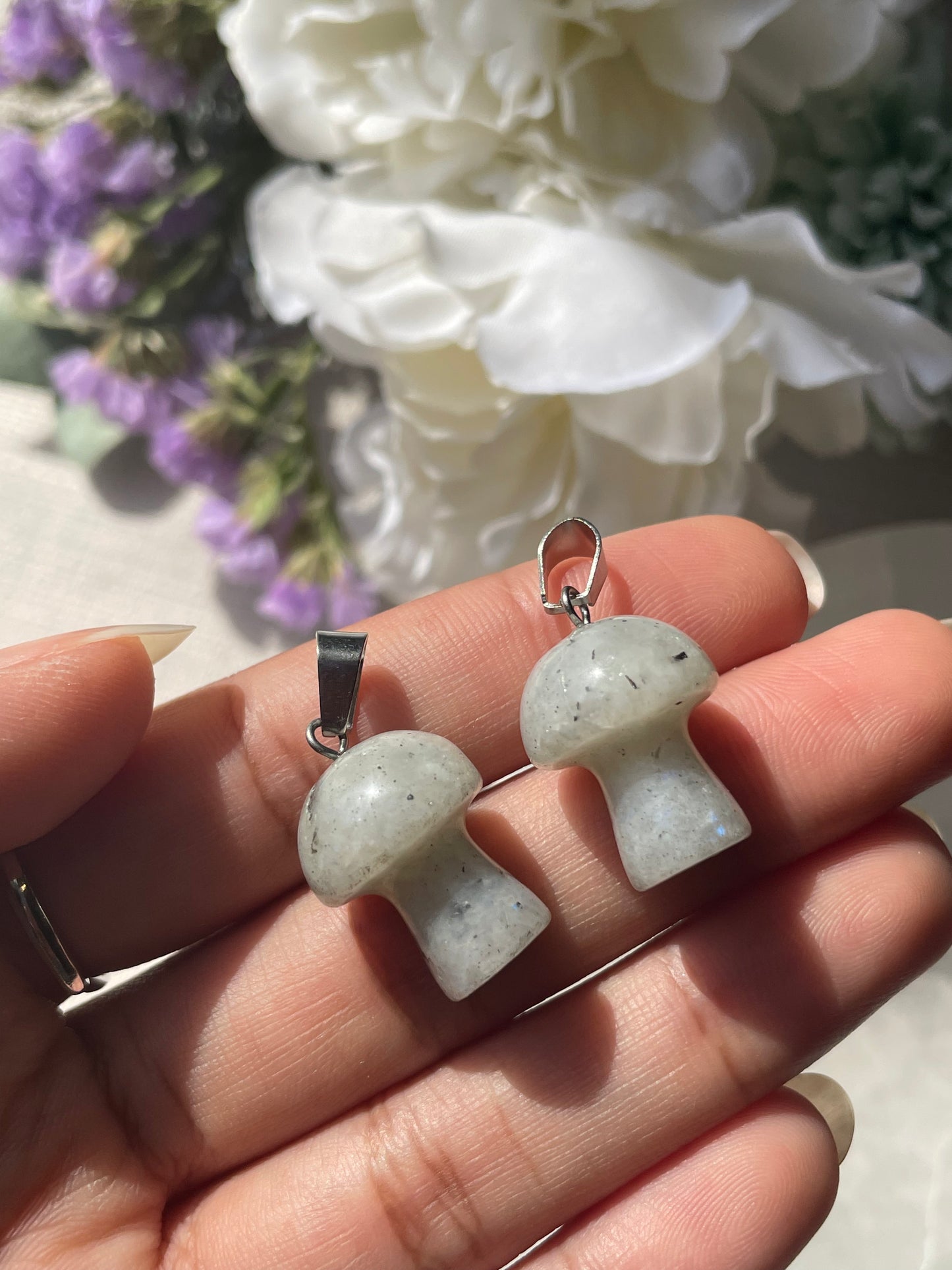 Labradorite Mushroom Pendant | لابرادورايت