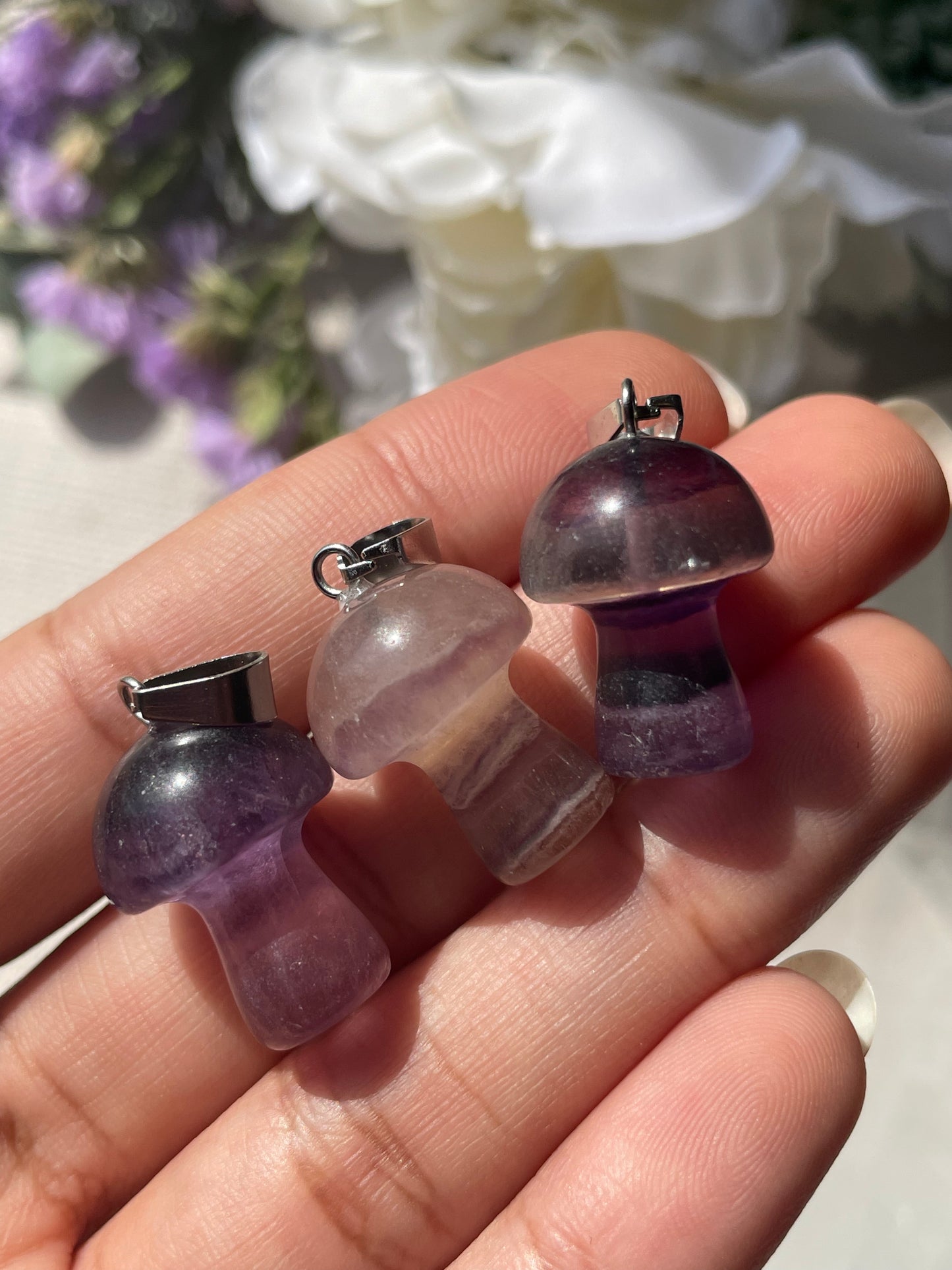 Fluorite Mushroom Pendant | فلوريت