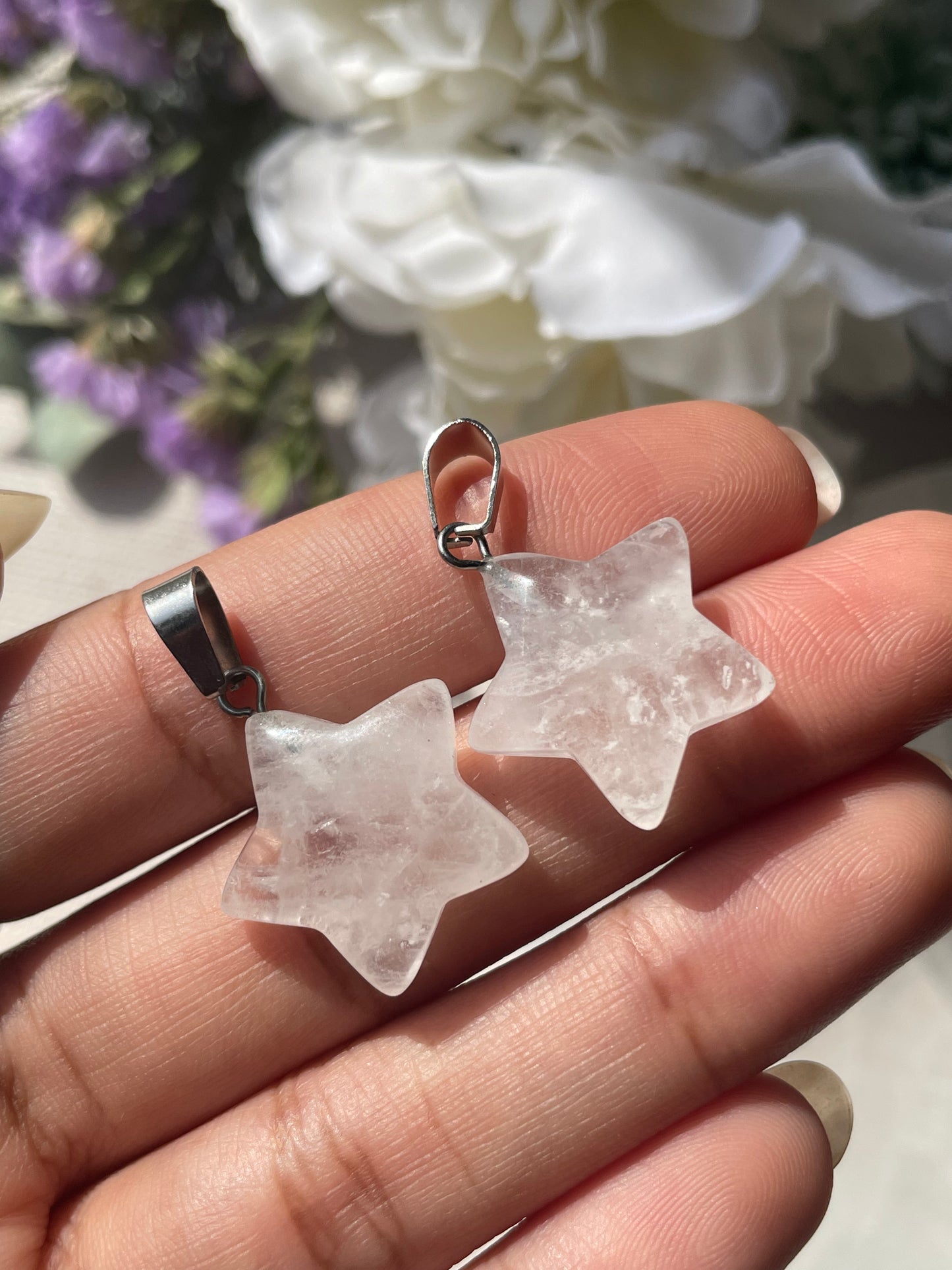 Clear Quartz Star Pendant | كلير كوارتز