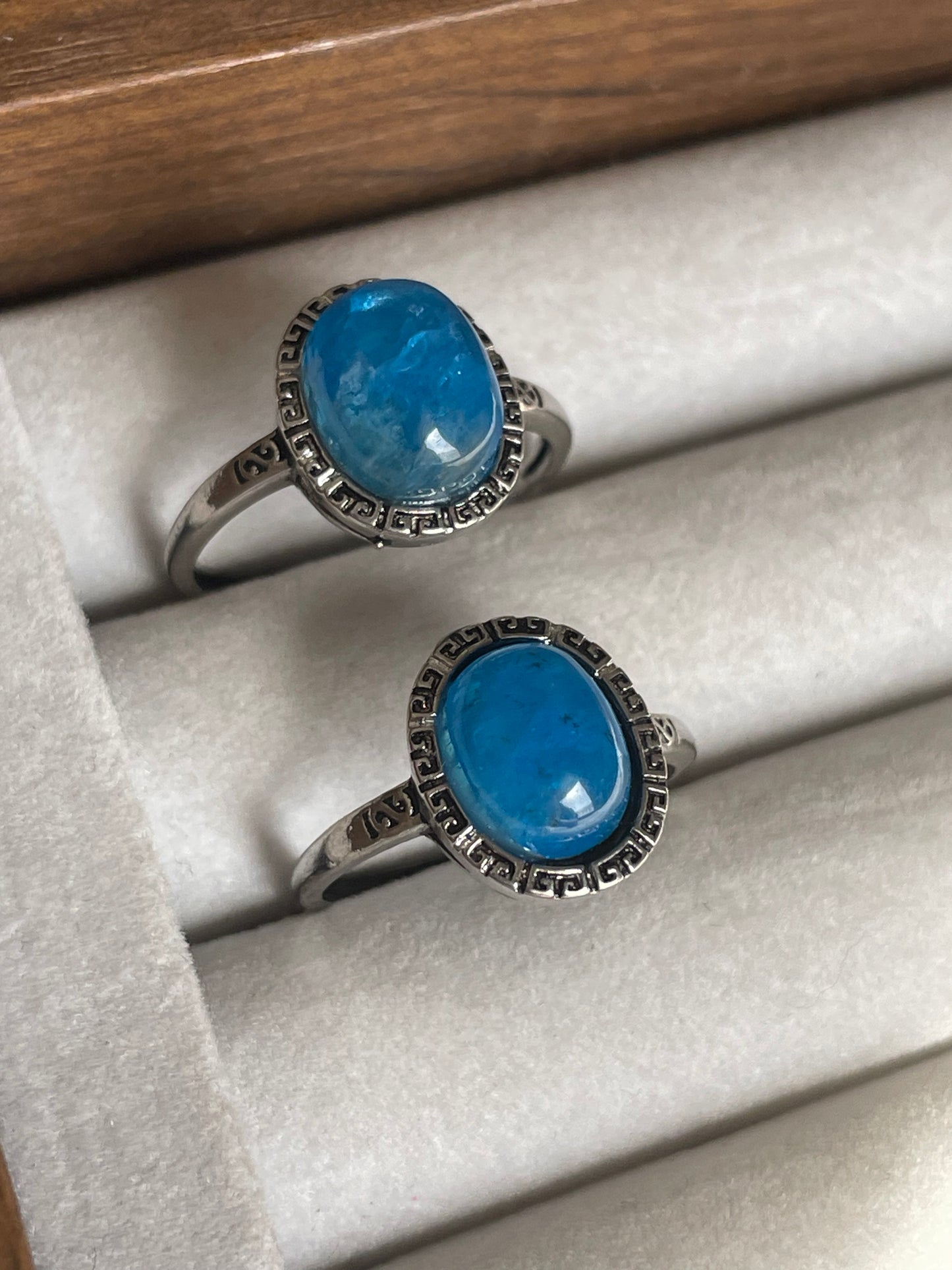 Blue Apatite Ring | Adjustable | الاباتيت الازرق