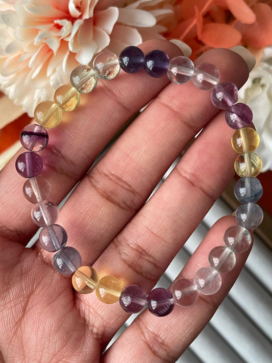 Rainbow Fluorite | High Quality 7mm Bracelet | فلوريت