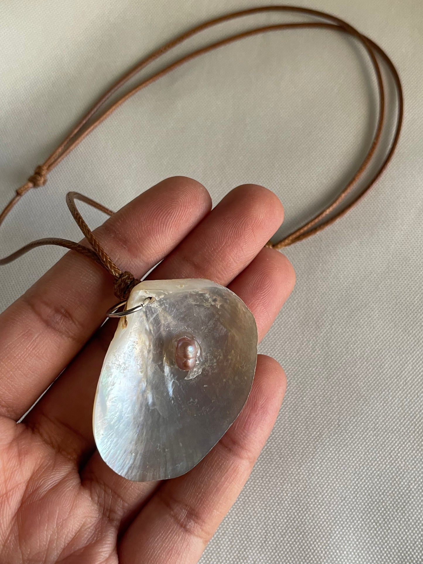 Natural Seashell with Mother of Pearl necklace