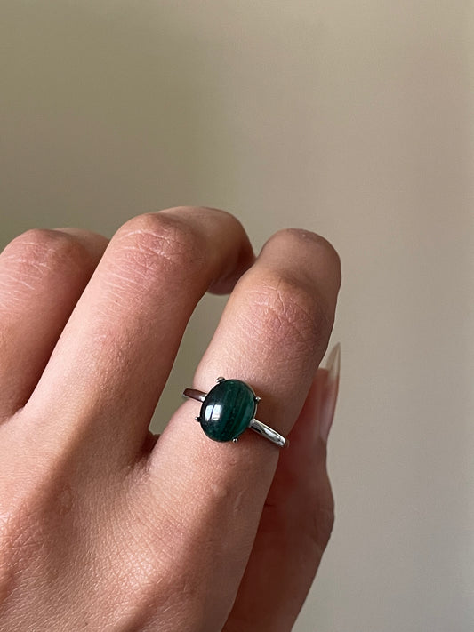 S925 Malachite Ring | Adjustable | ملاكيت