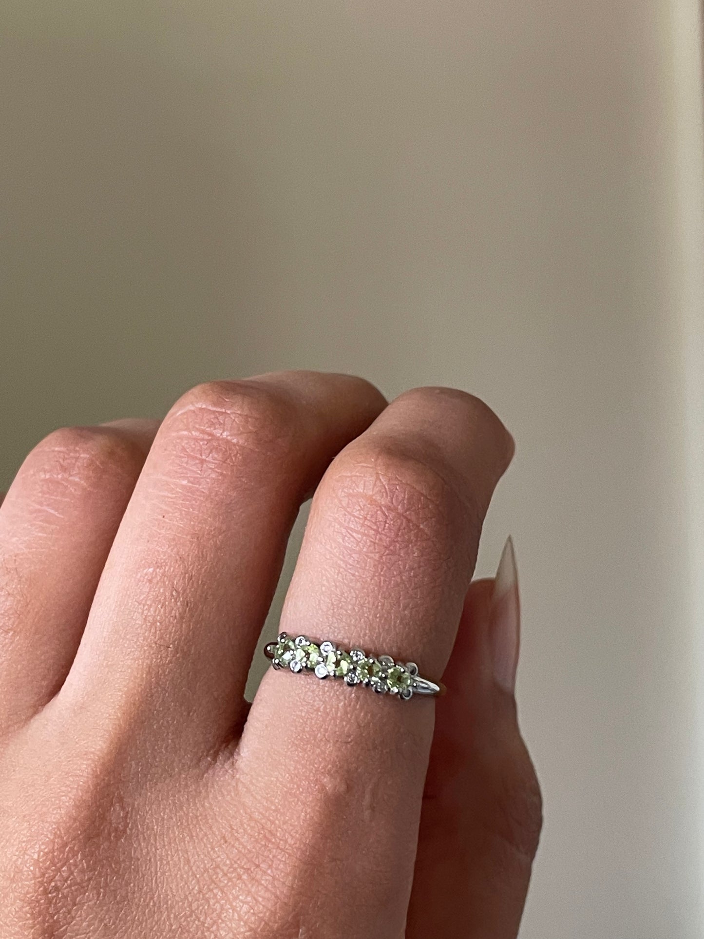 S925 Peridot Ring | Adjustable | خاتم حجر الزبرجد