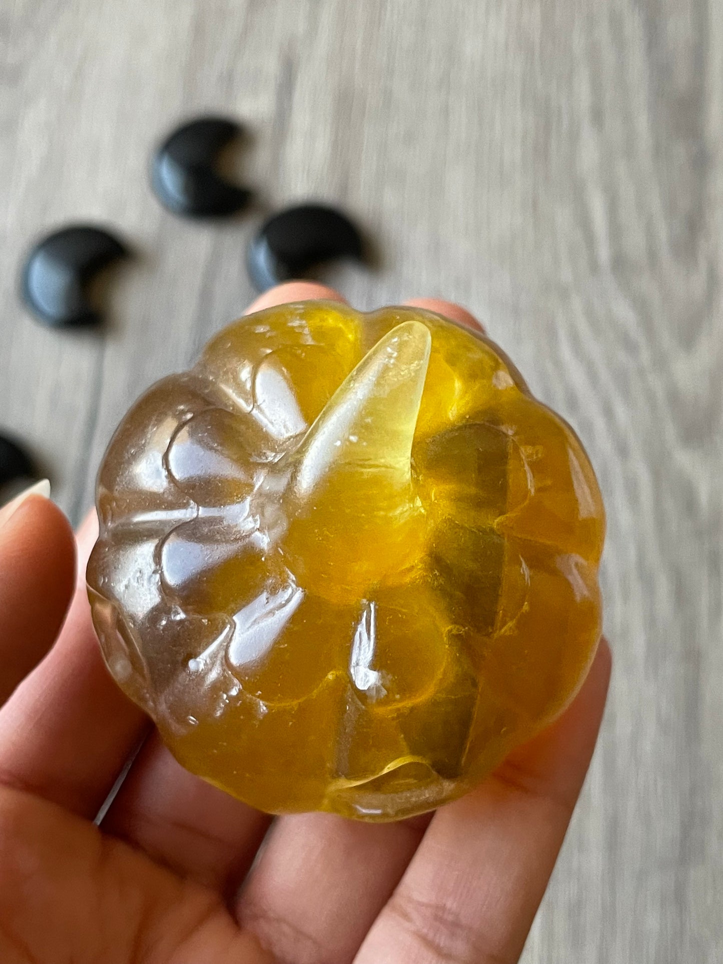 Yellow Fluorite Halloween Pumpkin Heads