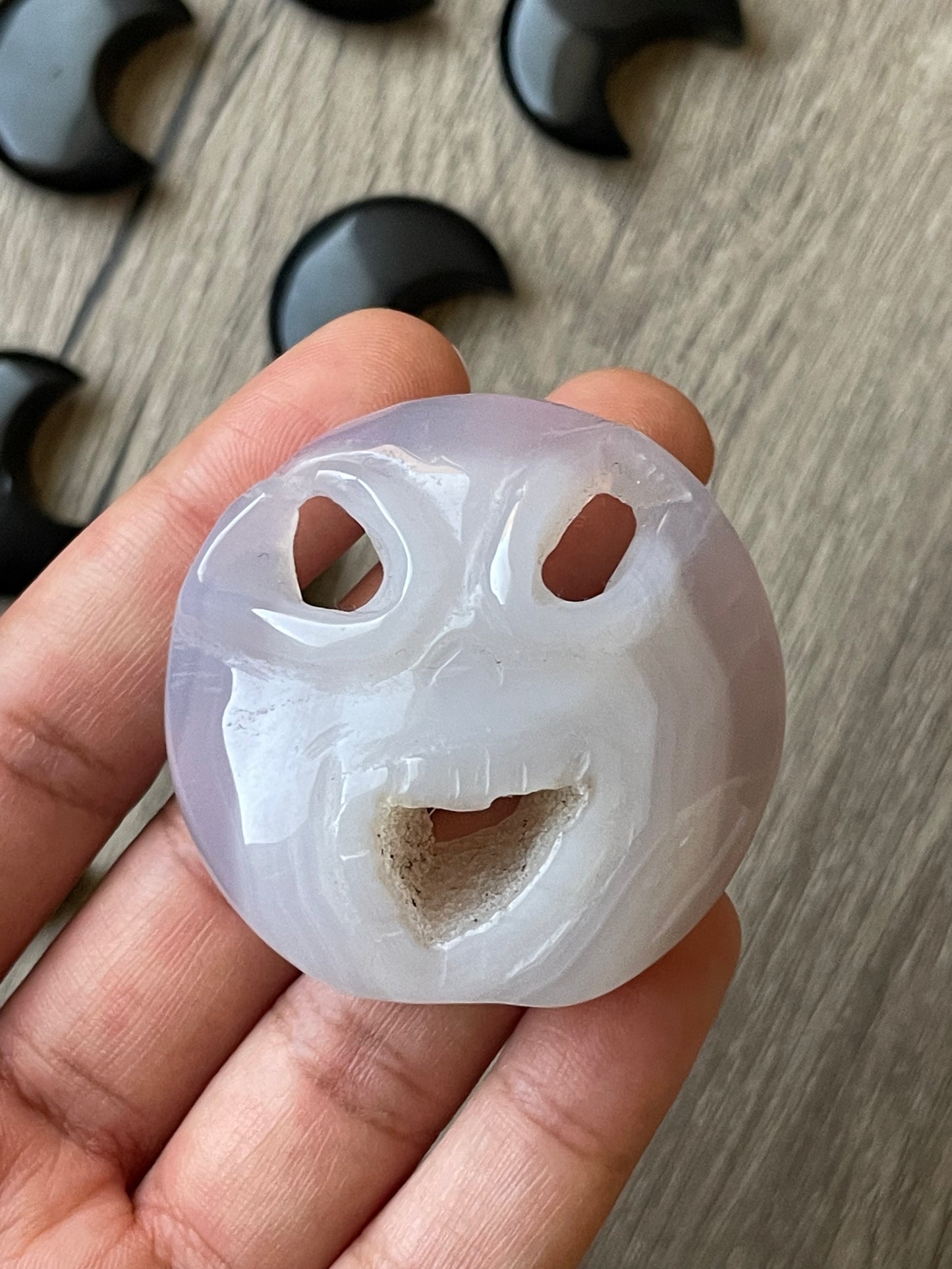 Druzy Agate Scary Face