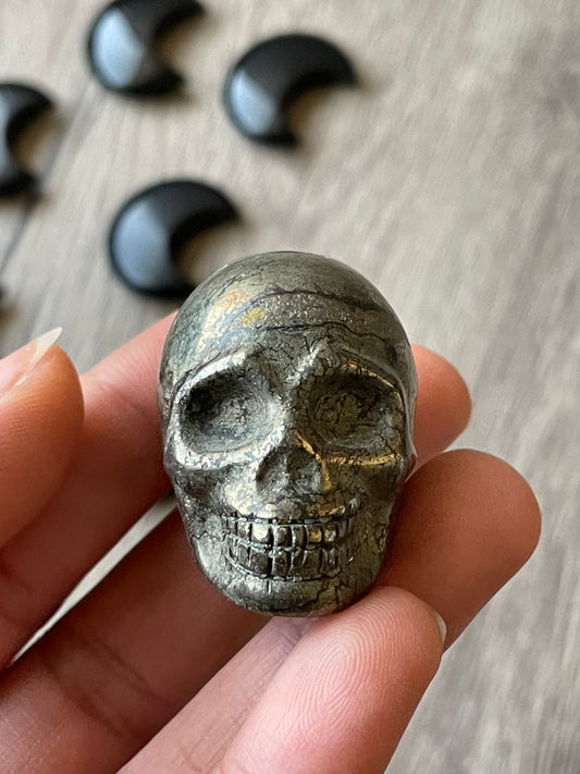 Natural Pyrite Skull