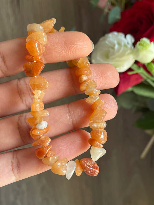 Orange Aventurine Chip Bracelet | الافنتورين البرتقالي