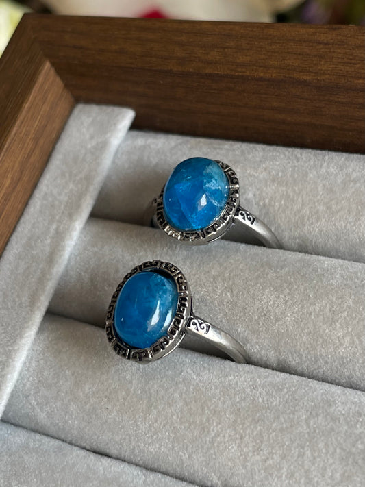 Blue Apatite Ring | Adjustable | الاباتيت الازرق