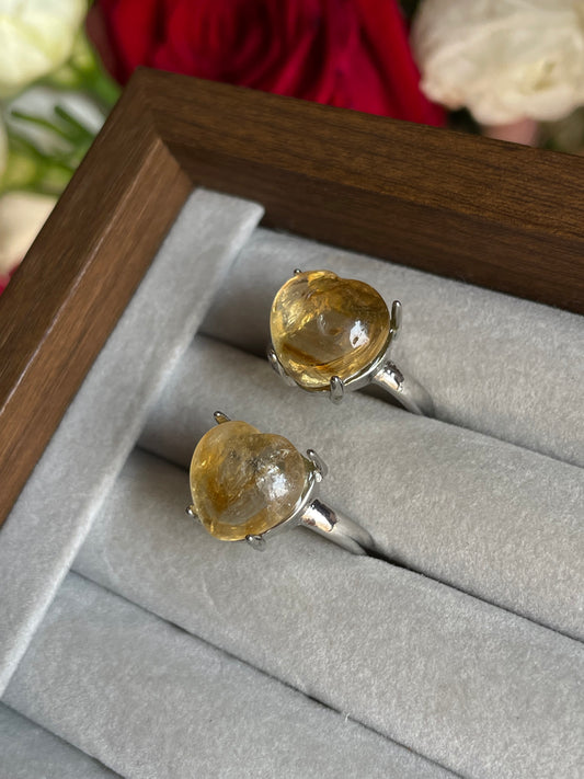 Citrine Heart Ring | Adjustable | سيترين