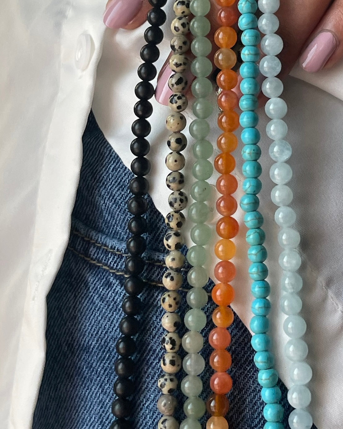 Orange Botswana Agate Beaded Necklace
