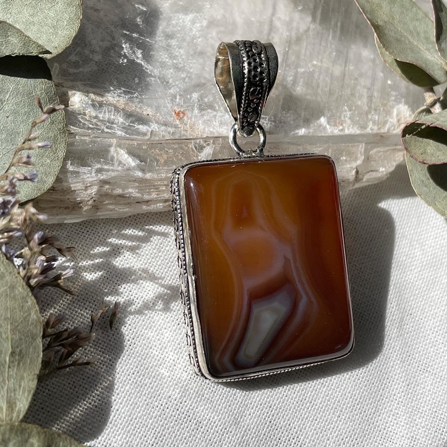 Carnelian Pendant Sterling silver 925 كارنيليان فضة إسترليني
