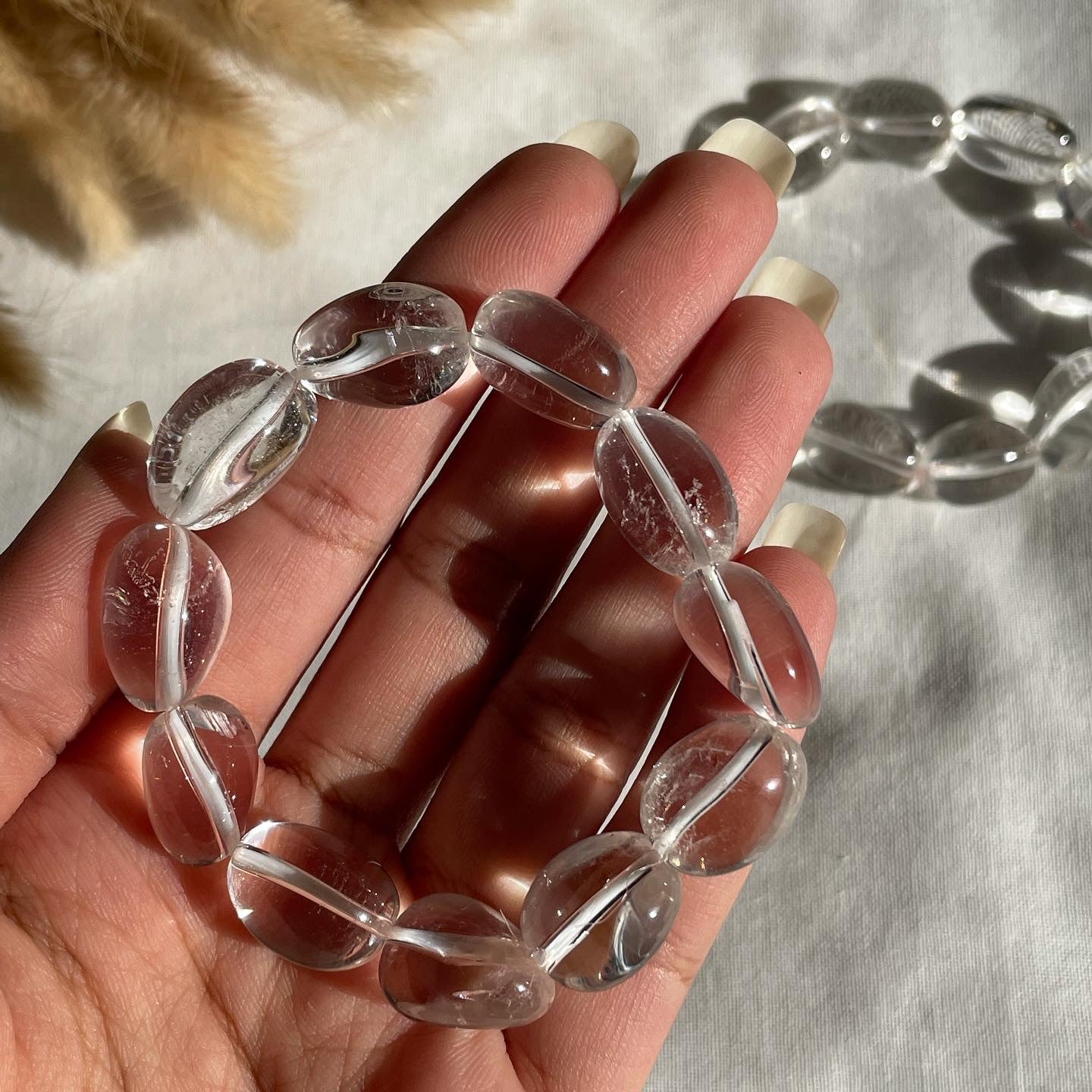 Clear Quartz Tumble Bracelet | كلير كوارتز - المرو