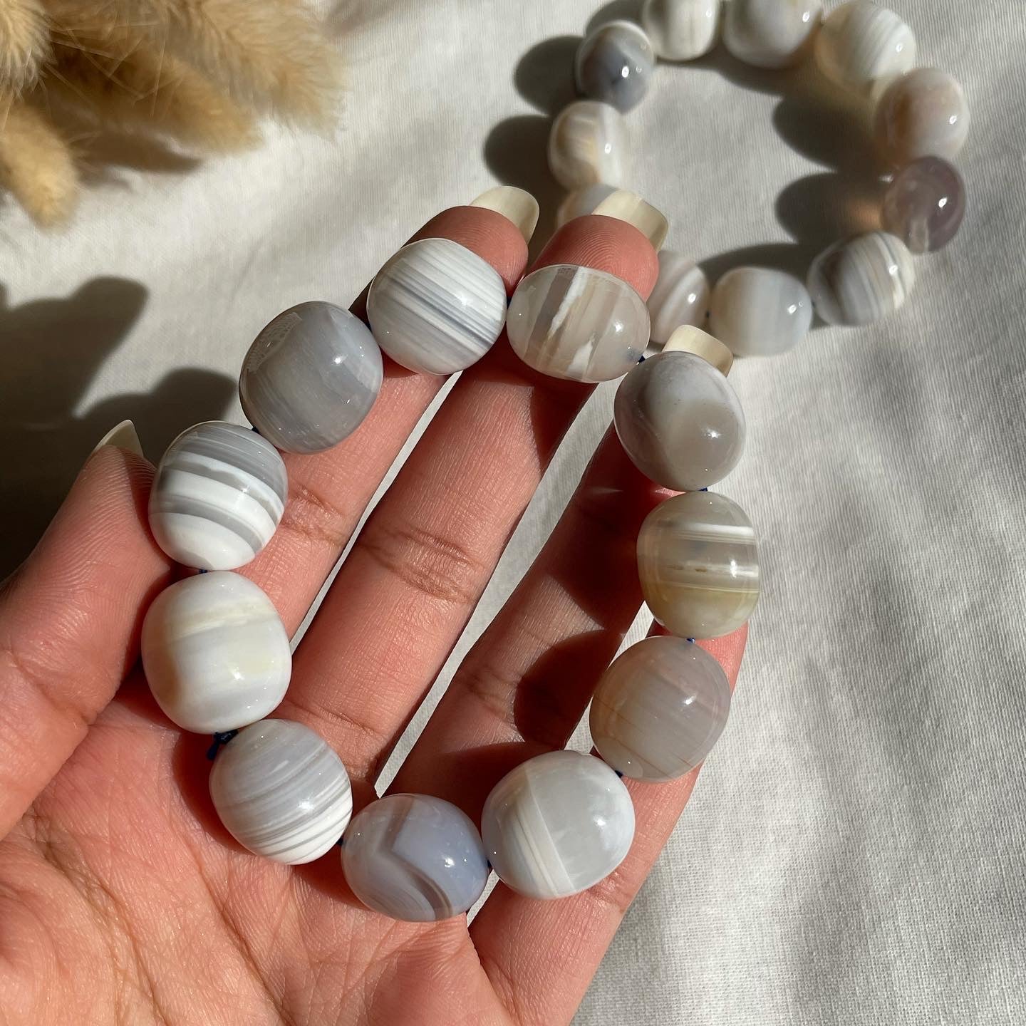 Agate Tumble Bracelet | 1cm | العقيق