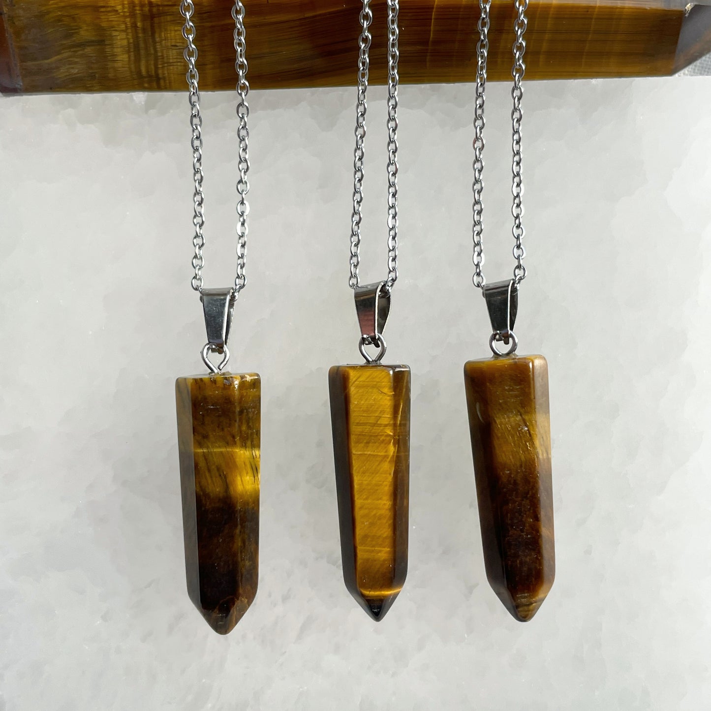 Tiger Eye Point Necklaces / عين النمر