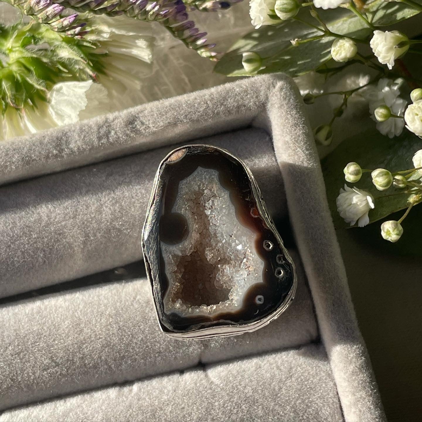 Black Agate Ring Sterling silver 925 | 7 | خاتم العقيق الأسود فضة إسترليني