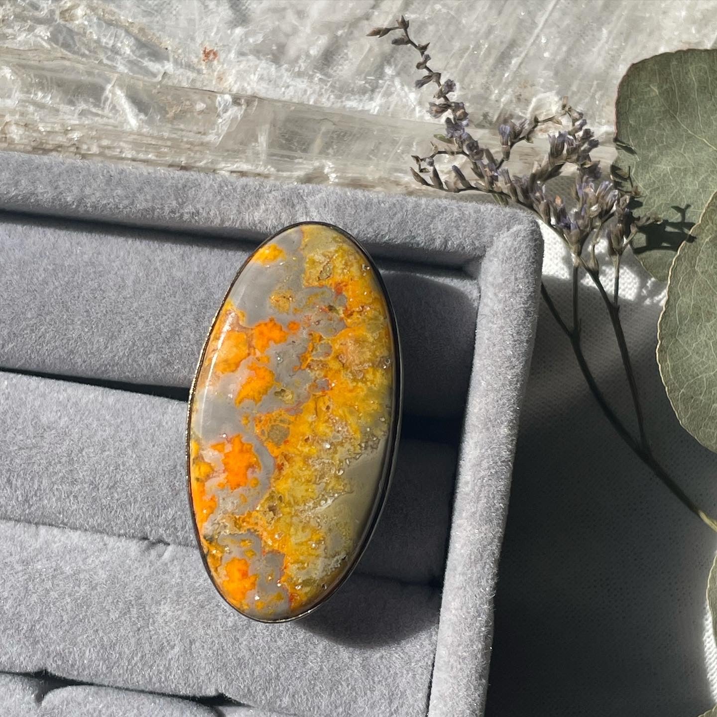 BumbleBee Jasper Ring Sterling Silver 925 | 7 | بمبلبي - جاسبر النحلة فضة إسترليني