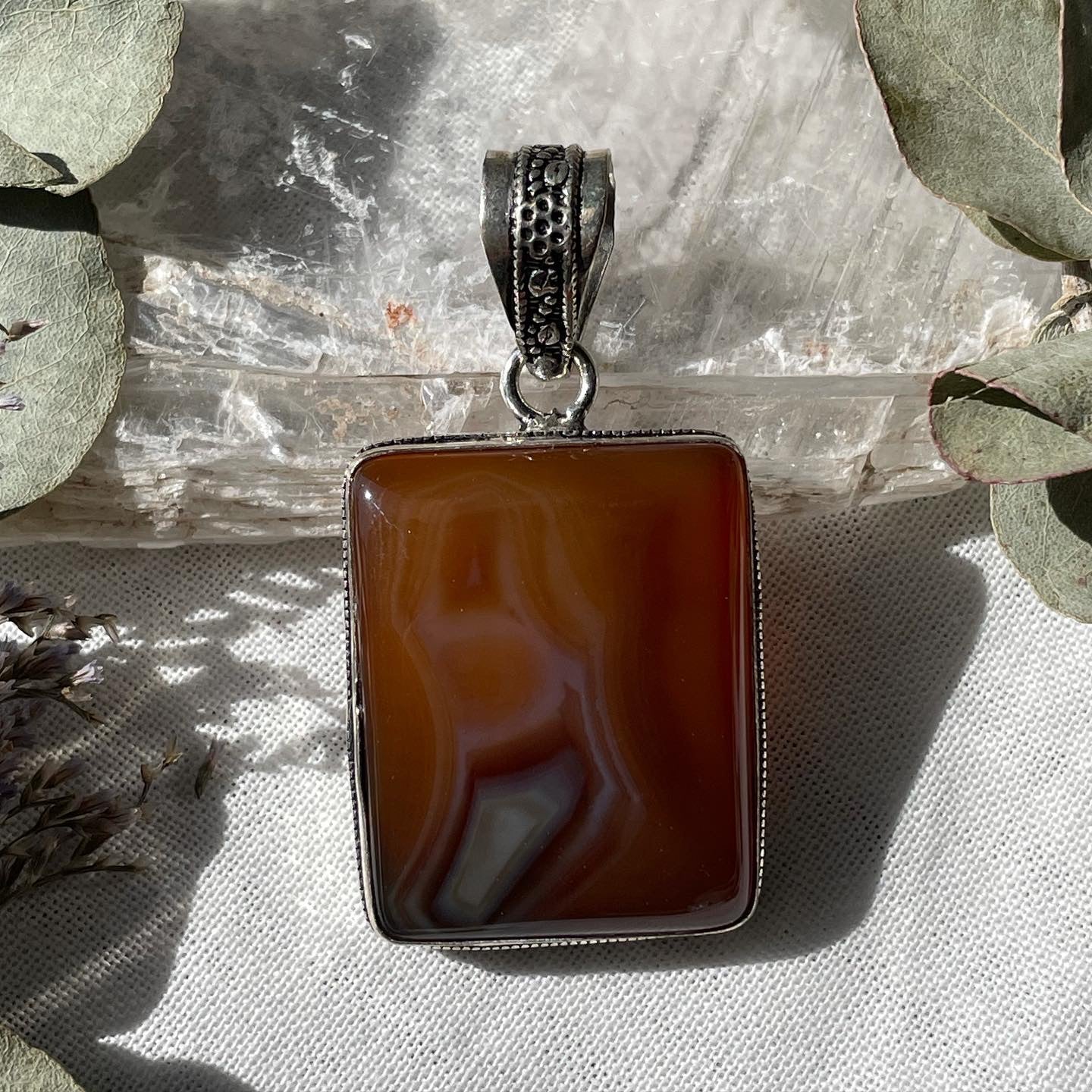 Carnelian Pendant Sterling silver 925 كارنيليان فضة إسترليني