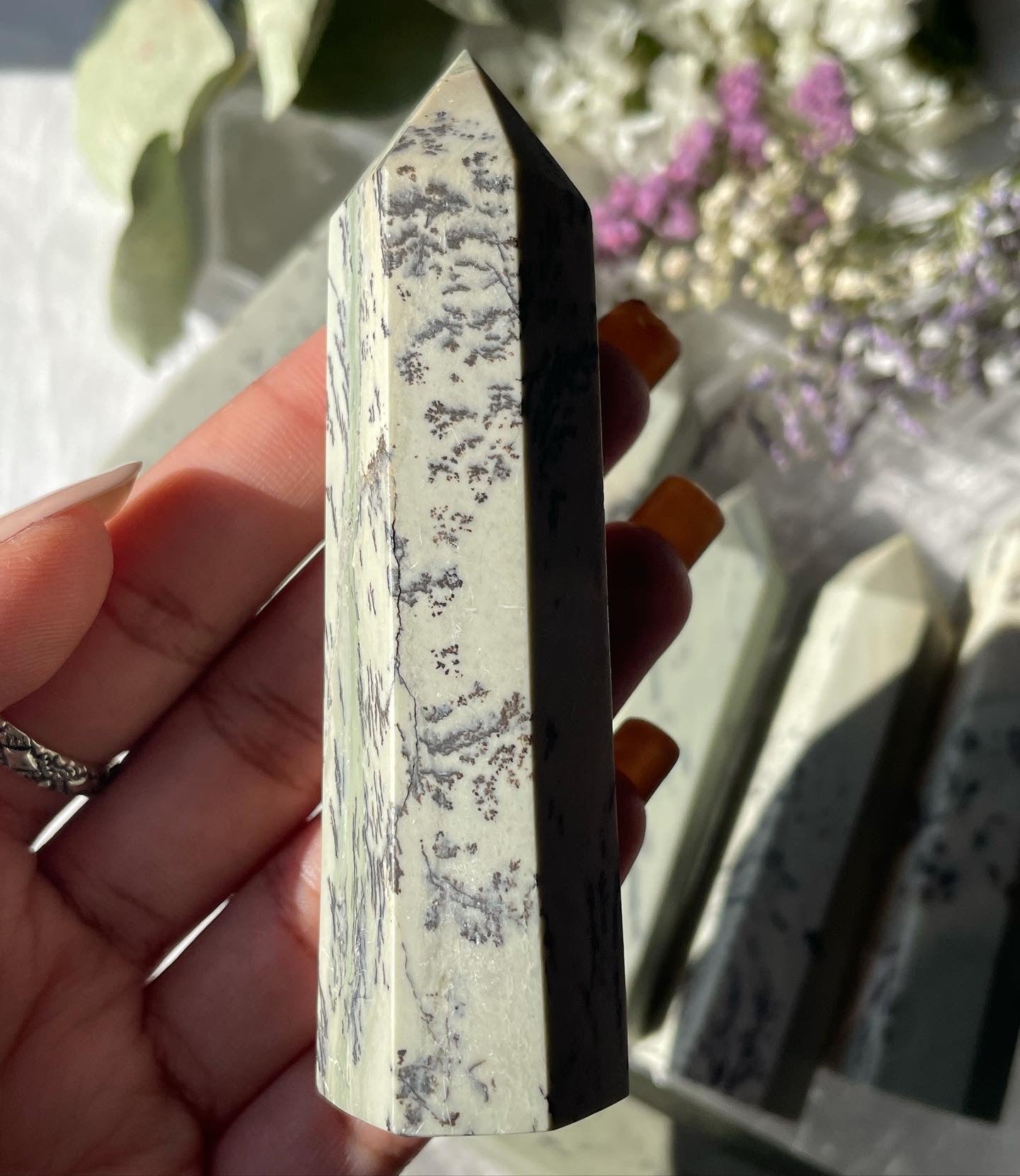 Green Dendritic Opal Towers | أوبال شجيري أخضر