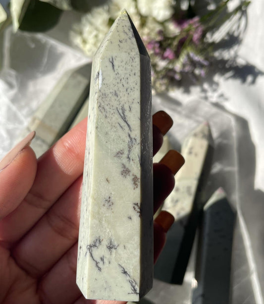 Green Dendritic Opal Towers | أوبال شجيري أخضر