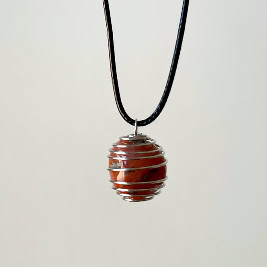 Silver Cage Necklace For Crystals