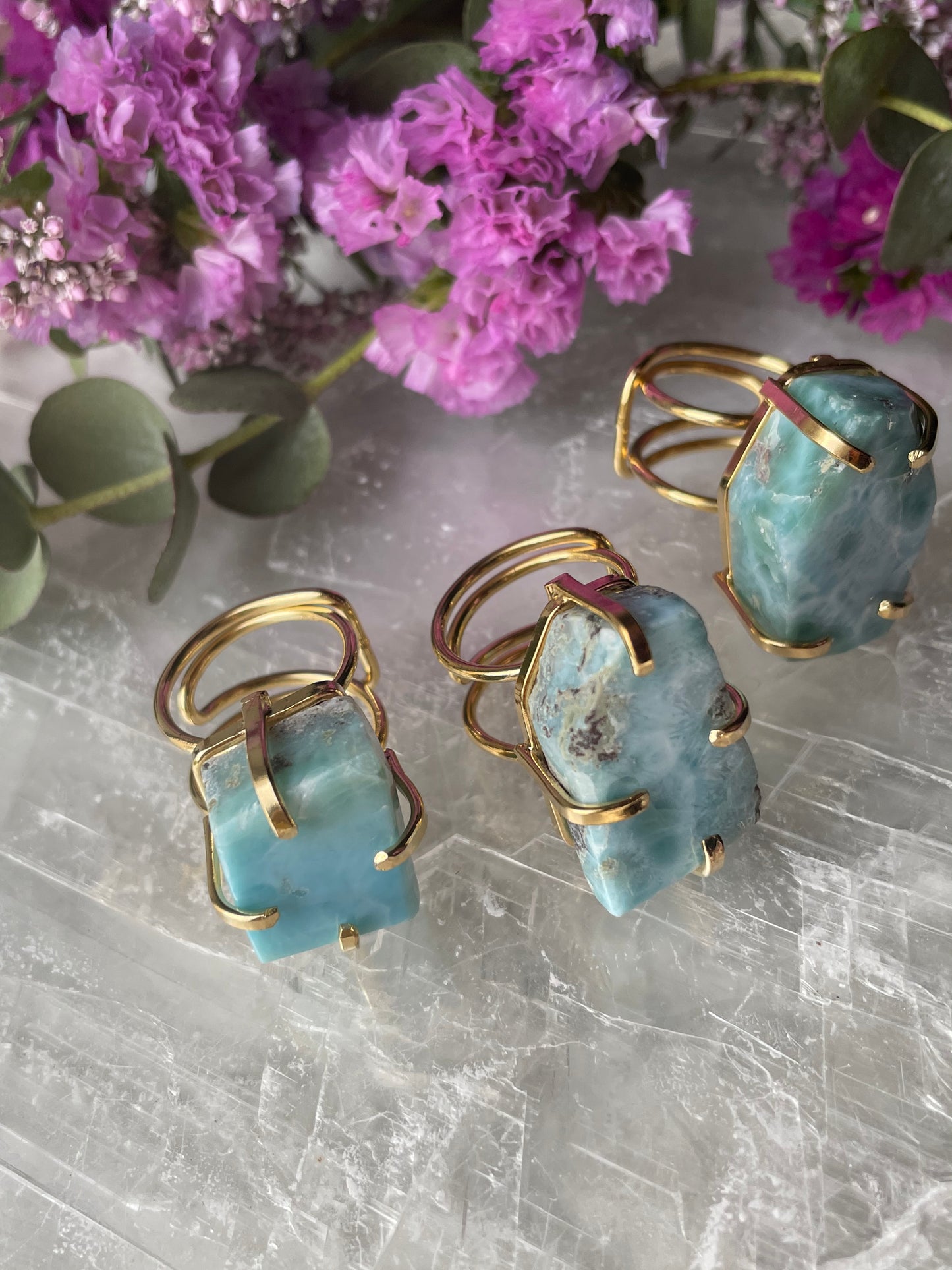Larimar Ring | Adjustable | حجر لاريمار