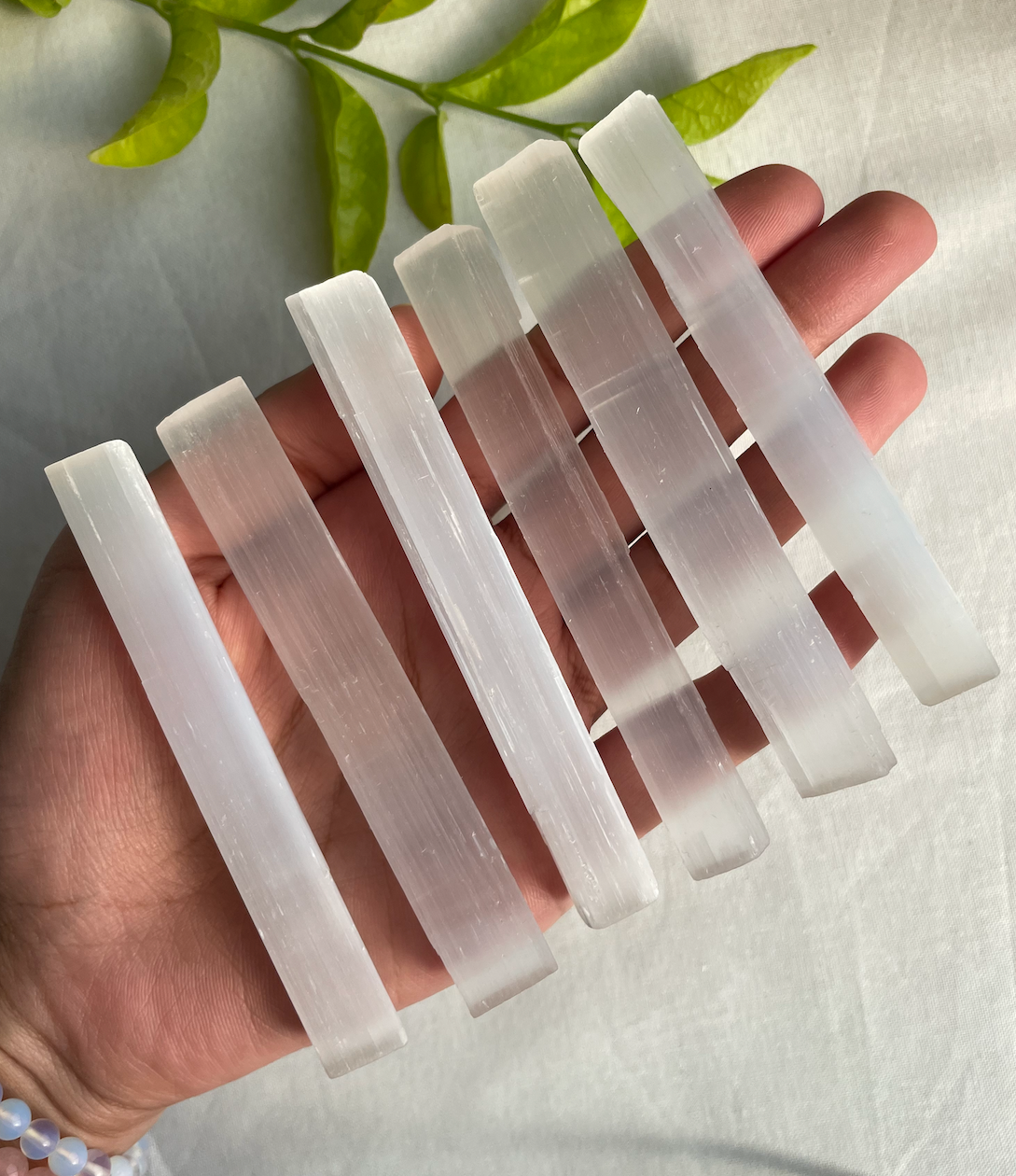 Raw Satin Spar Selenite Sticks / سيلينايت
