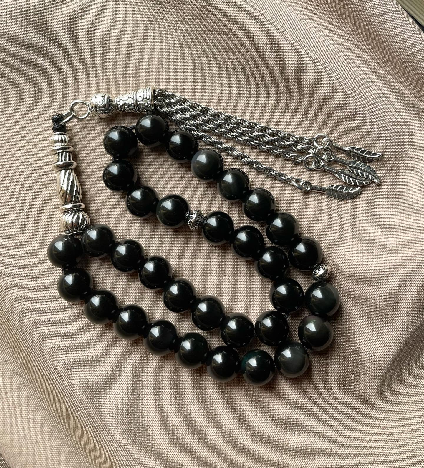 Black Obsidian Musbah | مسباح حجر الاوبسيديان | السبج