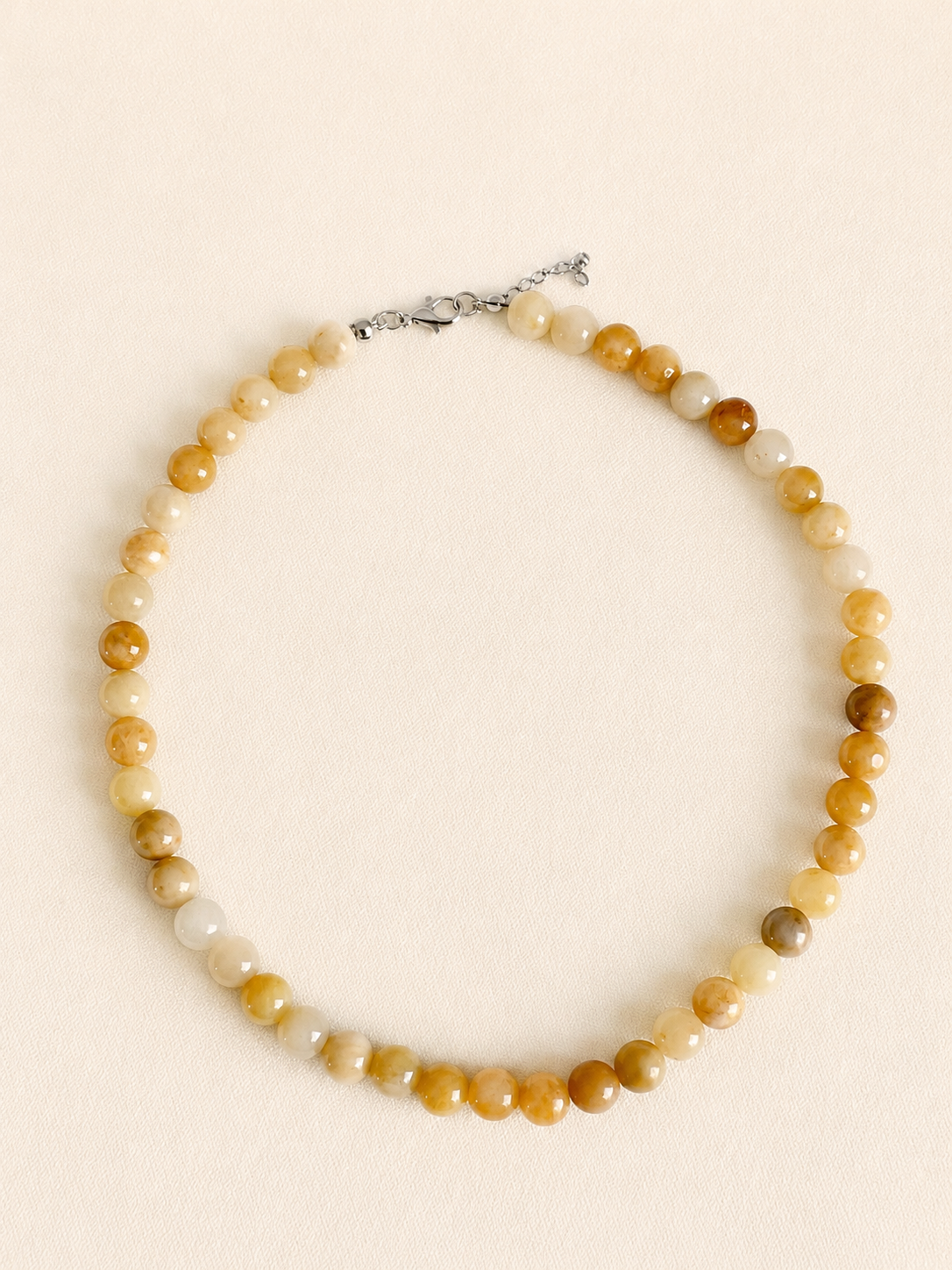 Yellow Jade Beaded Necklace