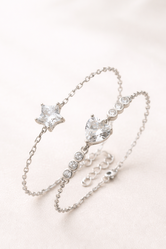 Clear Quartz Chain Bracelet | كلير كوارتز