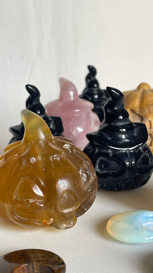 Fluorite Halloween Pumpkin Head