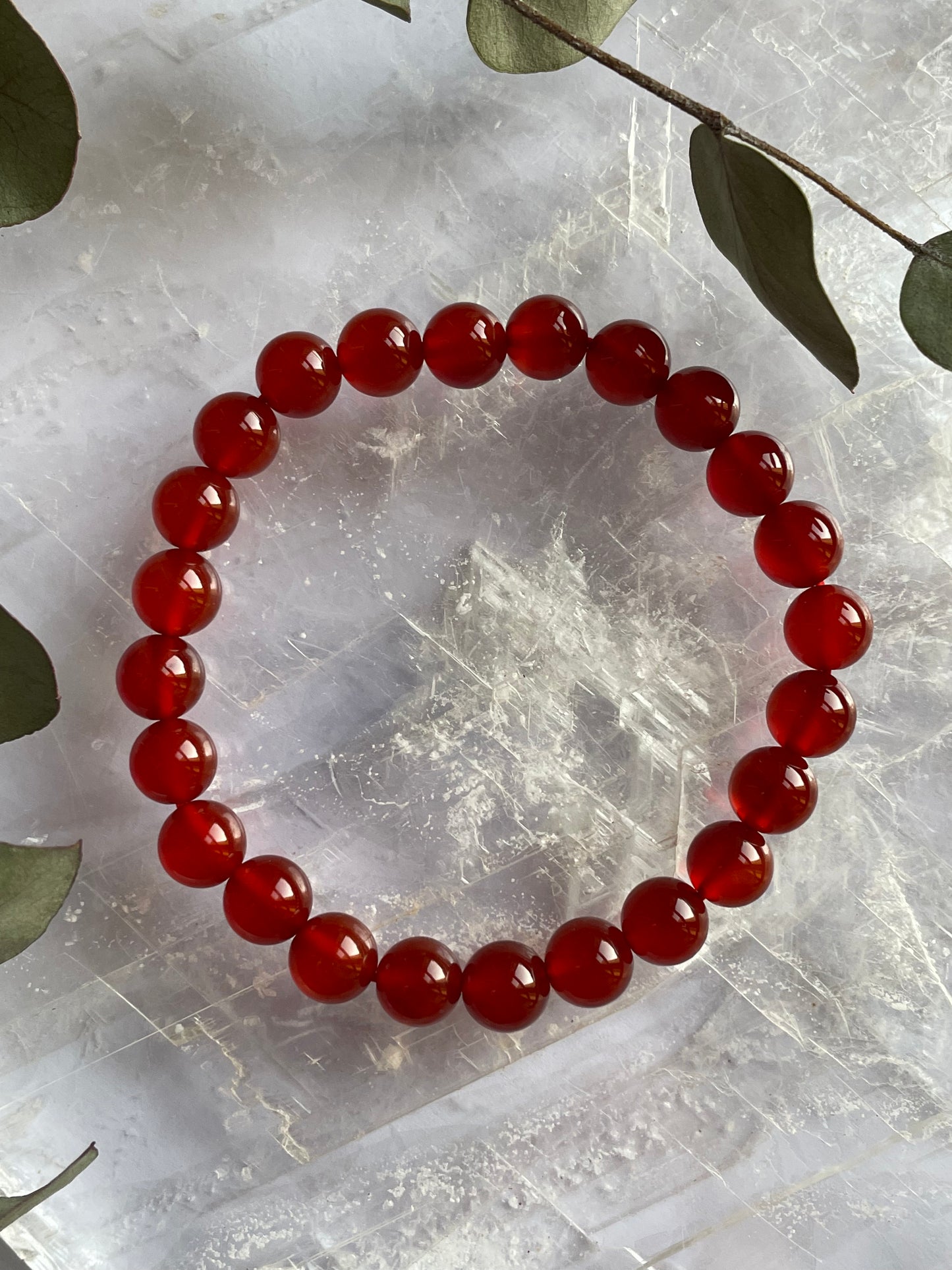 Red Carnelian Bracelet | 8mm |   كارنيليان الاحمر - العقيق الاحمر