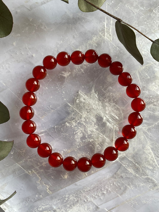 Red Carnelian Bracelet | 8mm |   كارنيليان الاحمر - العقيق الاحمر