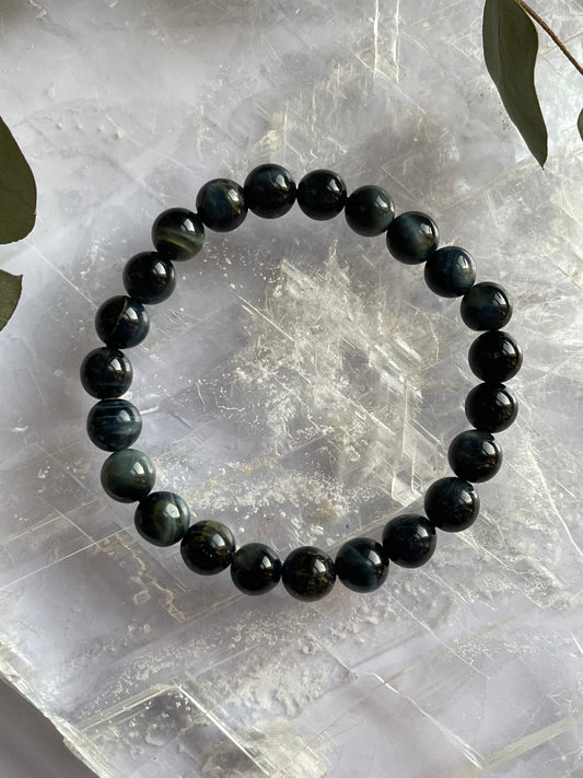 Blue Tiger Eye Bracelet | 8mm | عين النمر الازرق