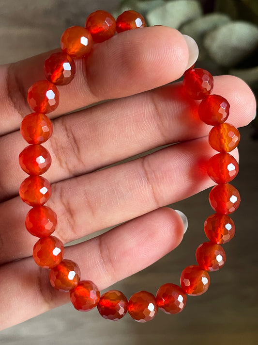 Red Carnelian Bracelet | 7mm | كارنيليان الاحمر - العقيق الاحمر