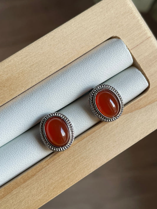 Red Carnelian Earring | كارنيليان الاحمر - العقيق الاحمر