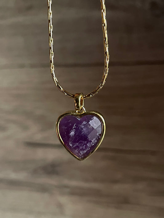 Amethyst Heart Necklace | الجمشت